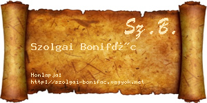 Szolgai Bonifác névjegykártya